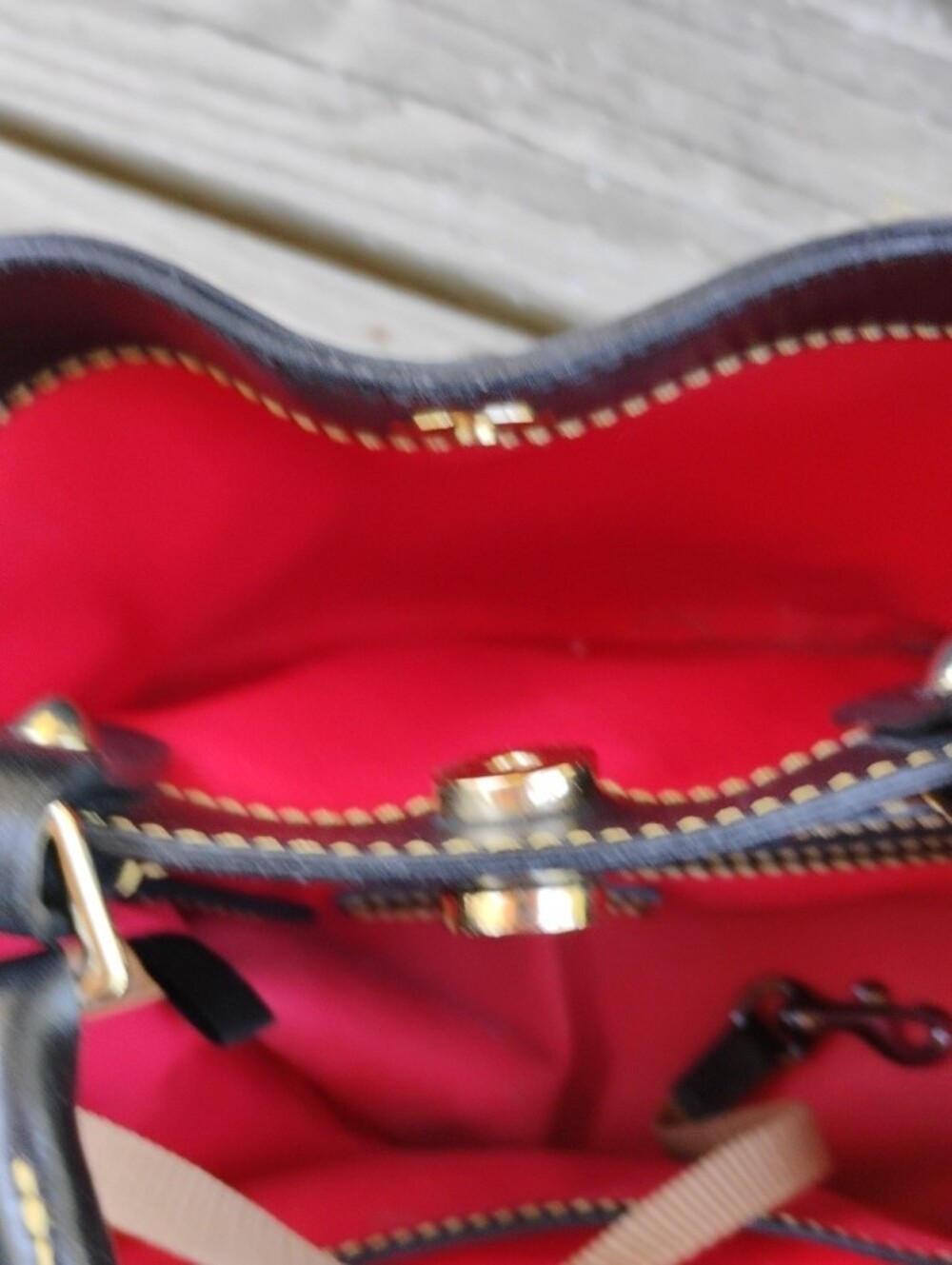 Dooney & Bourke Black Multicolor DB Logo Satchel - Picture 13 of 14